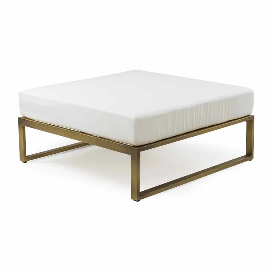 Square Pouf for Outdoor Aluminium 3 Finishes Luxury Design - Julie Viadurini