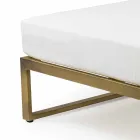 Square Pouf for Outdoor Aluminium 3 Finishes Luxury Design - Julie Viadurini