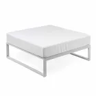 Square Pouf for Outdoor Aluminium 3 Finishes Luxury Design - Julie Viadurini