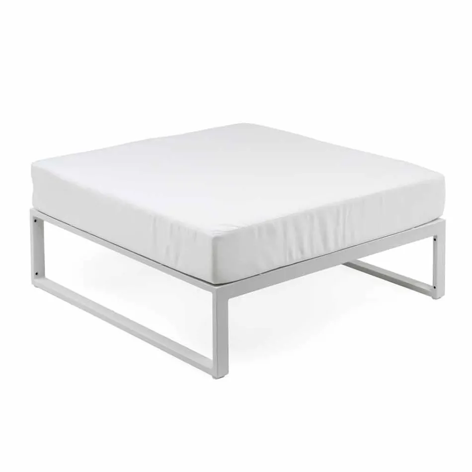 Square Pouf for Outdoor Aluminium 3 Finishes Luxury Design - Julie Viadurini