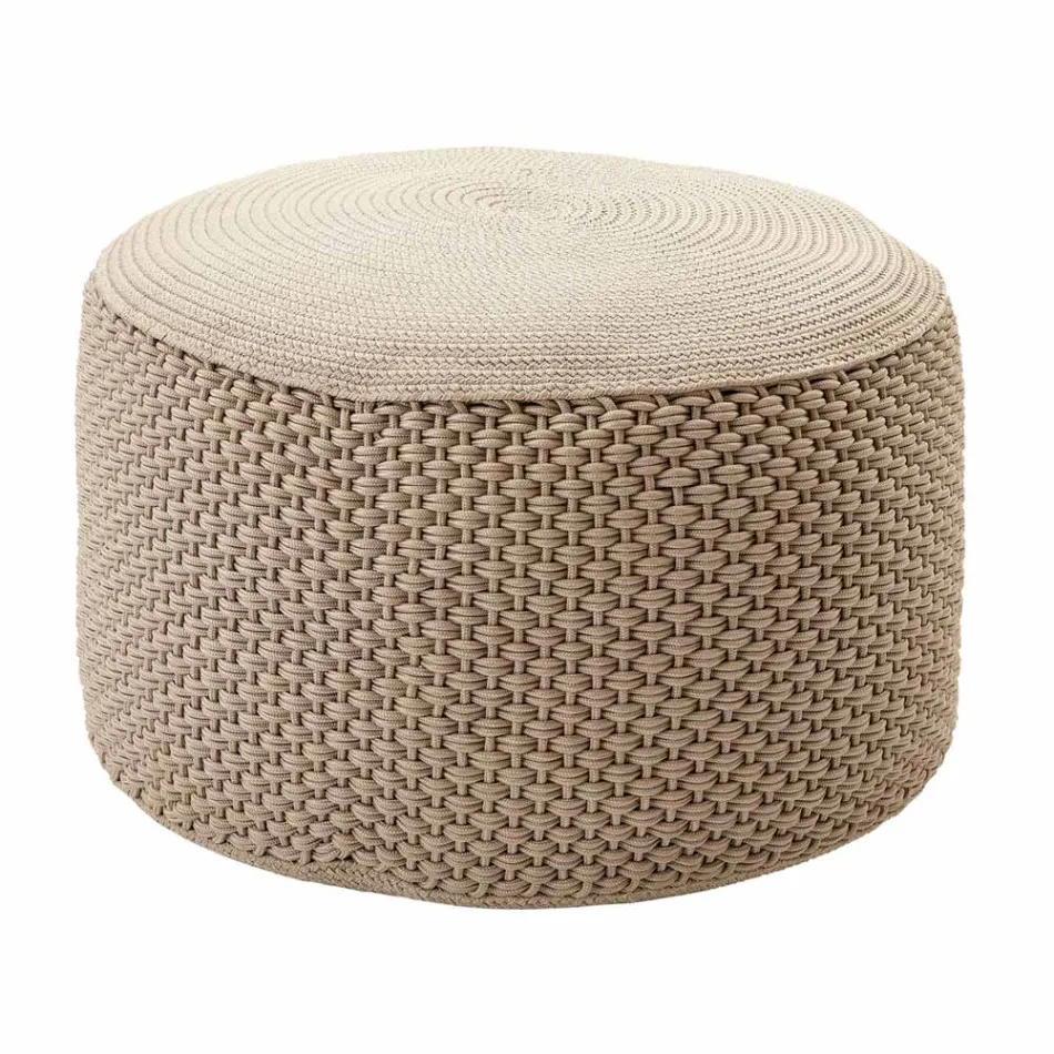 Round Garden Pouf in Polypropylene in 3 Colours Made in Italy - Francisco Viadurini
