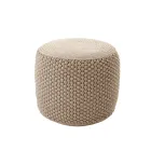 Round Garden Pouf in Polypropylene in 3 Colours Made in Italy - Francisco Viadurini