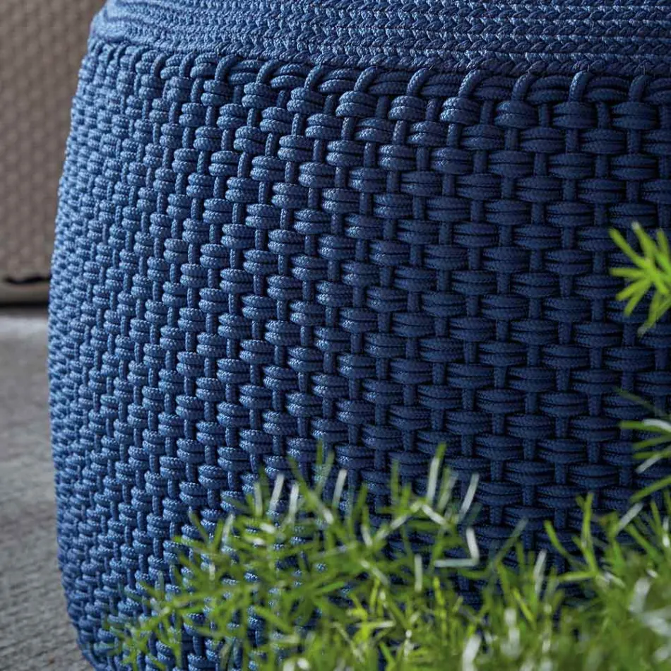 Round Garden Pouf in Polypropylene in 3 Colours Made in Italy - Francisco Viadurini