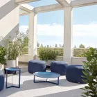 Round Garden Pouf in Polypropylene in 3 Colours Made in Italy - Francisco Viadurini