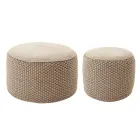 Round Garden Pouf in Polypropylene in 3 Colours Made in Italy - Francisco Viadurini