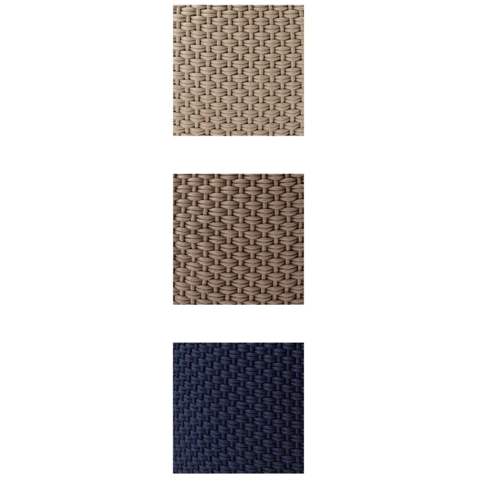 Round Garden Pouf in Polypropylene in 3 Colours Made in Italy - Francisco Viadurini