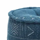 Round Pouf of Ethnic Design in Patchwork Fabric or Velvet - Fibre Viadurini