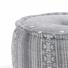 Round Pouf of Ethnic Design in Patchwork Fabric or Velvet - Fibre Viadurini