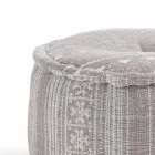 Round Pouf of Ethnic Design in Patchwork Fabric or Velvet - Fibre Viadurini
