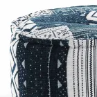 Round Pouf of Ethnic Design in Patchwork Fabric or Velvet - Fibre Viadurini