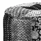 Round Pouf of Ethnic Design in Patchwork Fabric or Velvet - Fibre Viadurini