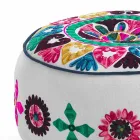 Round Pouf of Ethnic Design in Patchwork Fabric or Velvet - Fibre Viadurini