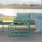 Pouf Coffee Table for the Garden Design in Colored Metal Made in Italy - Karol Viadurini