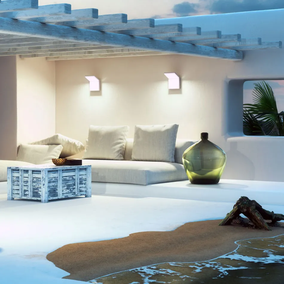 18W LED Outdoor Wall Lamp in White or Black Aluminium - Nerea Viadurini