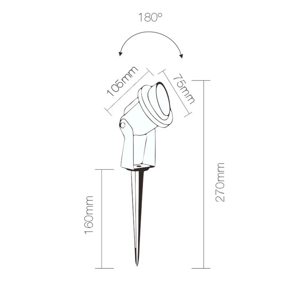 Outdoor Led Spotlight in Matt Black Aluminium 4 Pieces - Oliver Viadurini