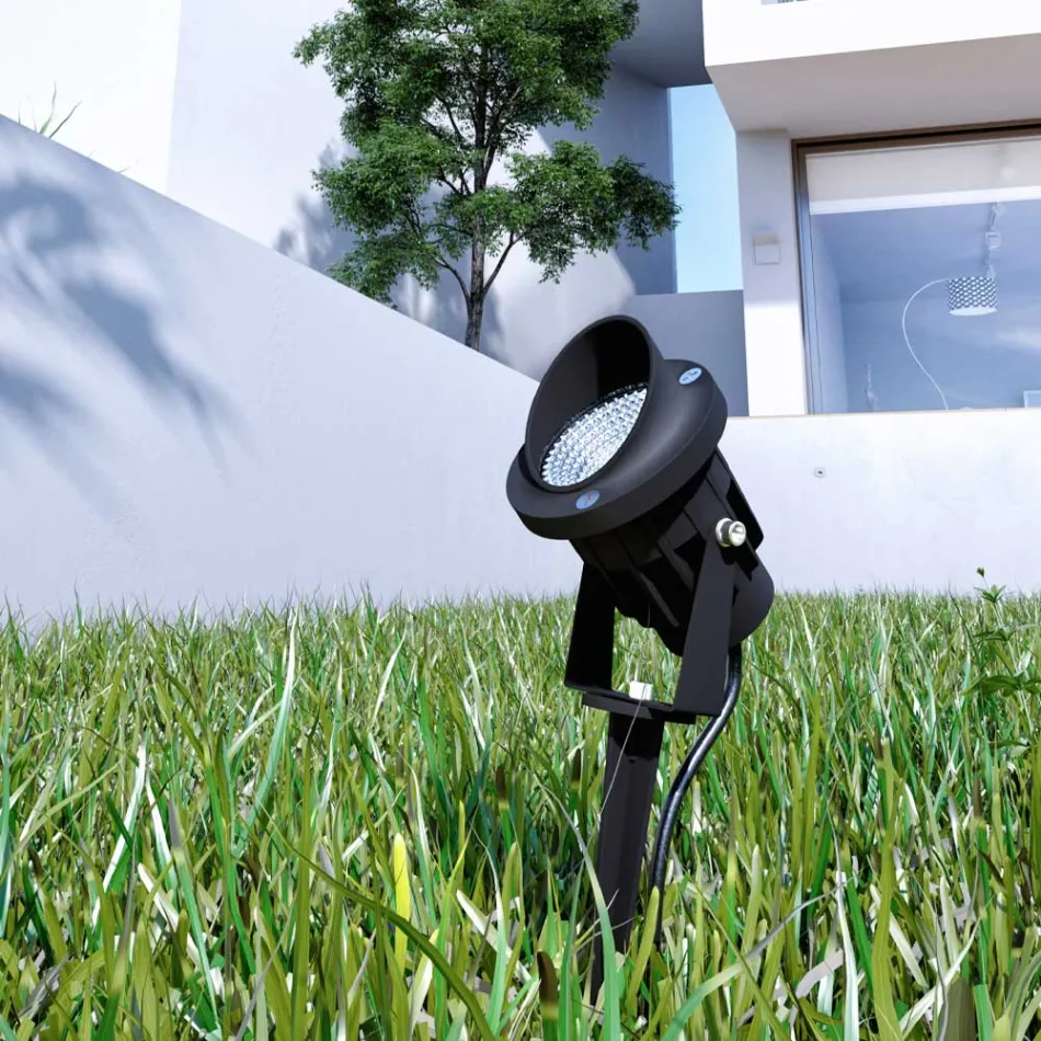 Projector LED Recessed Spotlight in Matt Black Aluminium 4 Pieces - Obrina Viadurini