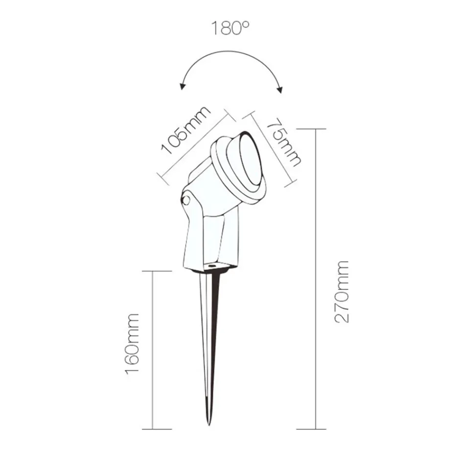 Projector LED Recessed Spotlight in Matt Black Aluminium 4 Pieces - Obrina Viadurini