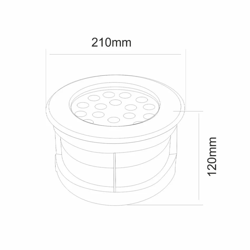 Round Spotlight with LED Outdoor in Stainless Steel - Dakota Viadurini