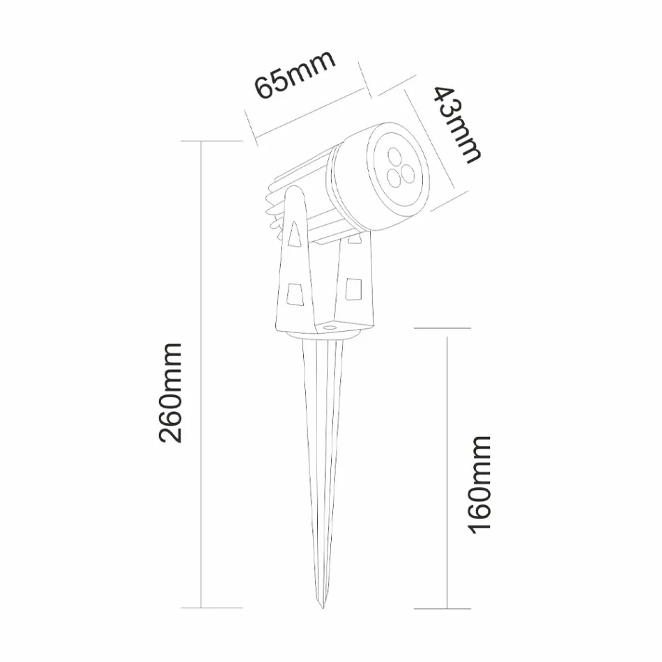 6-Piece Aluminium Round Spotlight with Led Outdoor Projector - Erio Viadurini