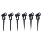 6-Piece Aluminium Round Spotlight with Led Outdoor Projector - Erio Viadurini