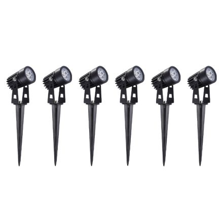 6-Piece Aluminium Round Spotlight with Led Outdoor Projector - Erio Viadurini