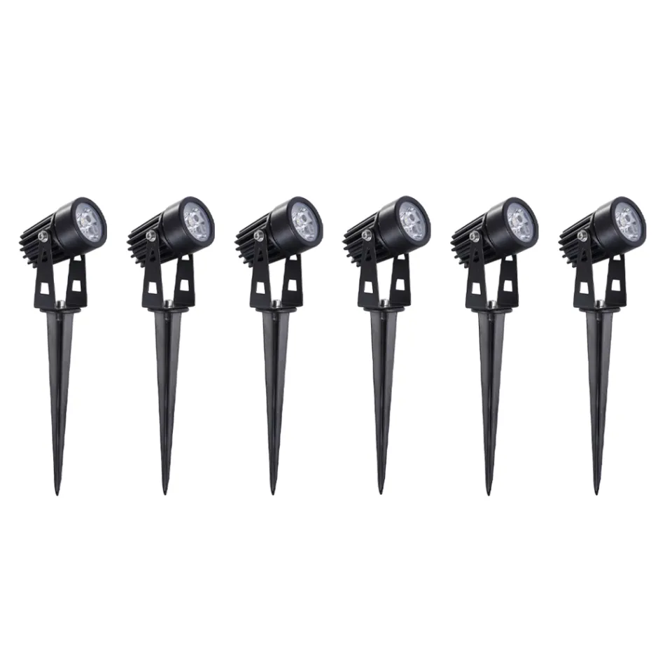 6-Piece Aluminium Round Spotlight with Led Outdoor Projector - Erio Viadurini