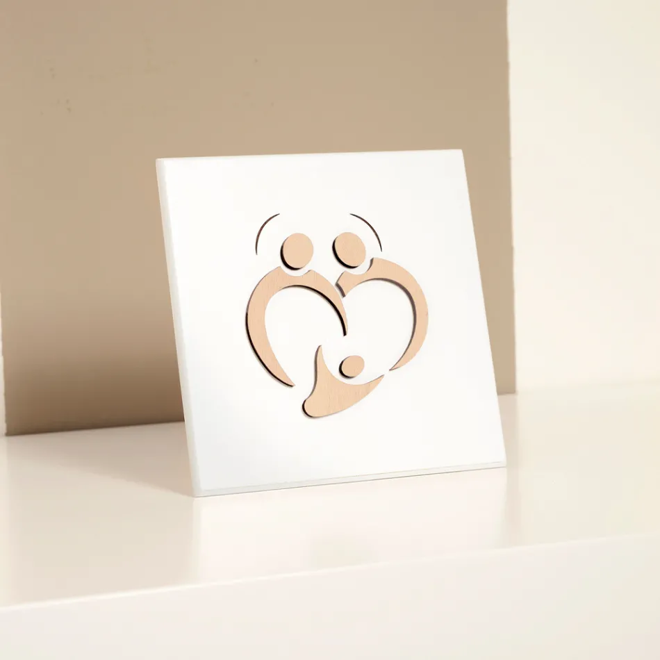 Holy Family Picture with Laser Engraving Made in Italy - Zuleika Viadurini