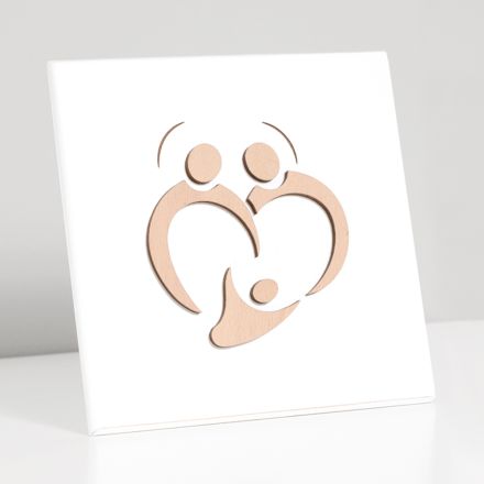 Holy Family Picture with Laser Engraving Made in Italy - Zuleika Viadurini