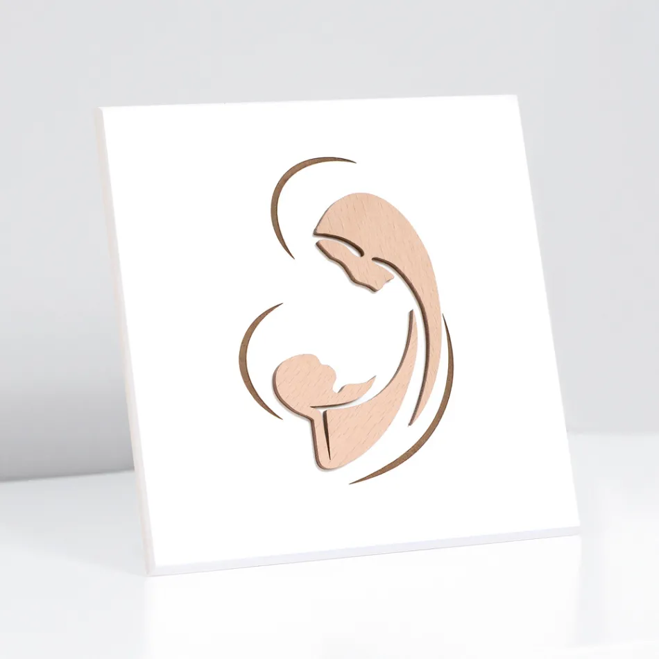 Laser Engraved Picture of Mary and Baby Jesus Made in Italy - Nigella Viadurini