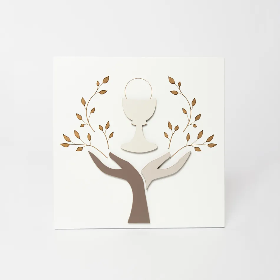 Picture Made with Laser Engraving of Olive Tree and Host Made in Italy - Joel Viadurini