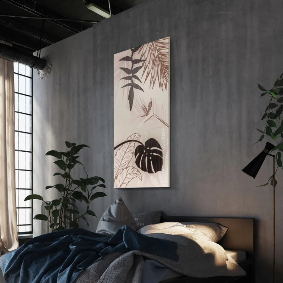 Painting with Tropical Motif Made with Laser Made in Italy - Saeko Viadurini