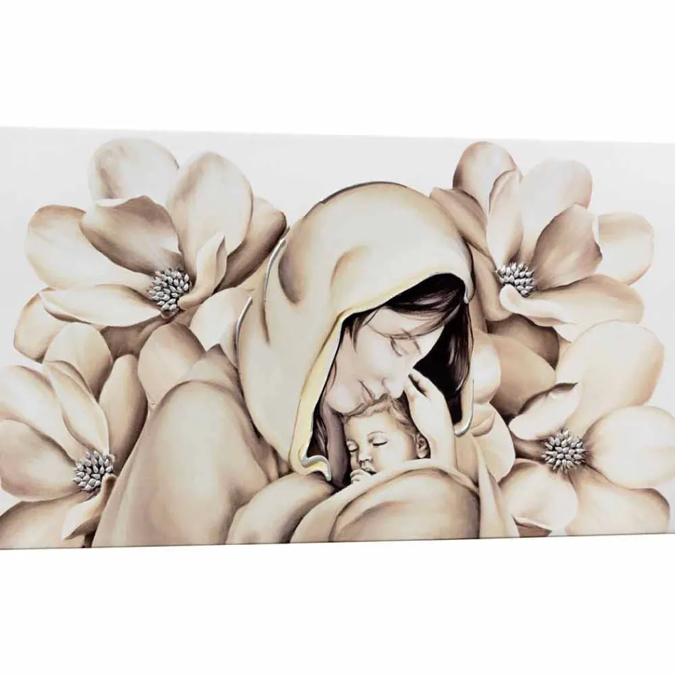 Modern design panel in relief on canvas made in Italy Sole Viadurini