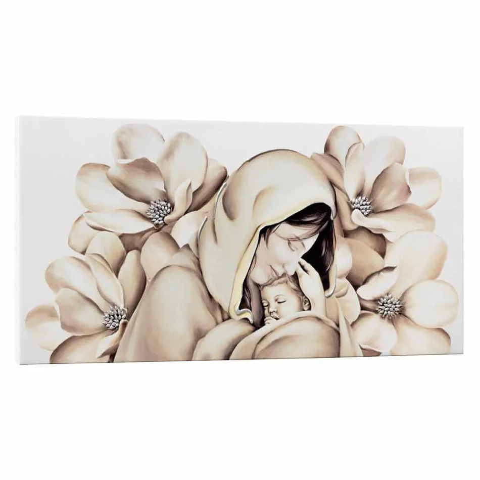 Modern design panel in relief on canvas made in Italy Sole Viadurini