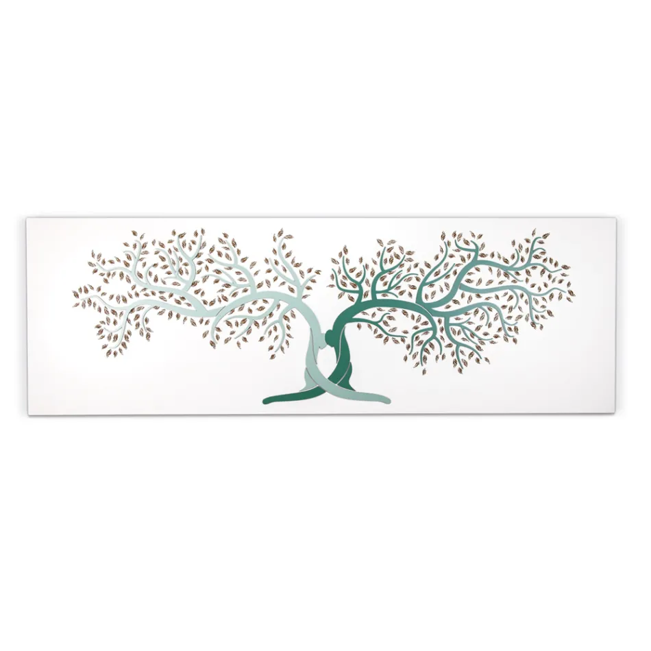 Laser Engraved Picture with 2 Intertwined Trees Made in Italy - Deide Viadurini
