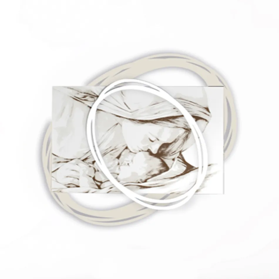 Laser Engraved Picture with Mary's Kiss to Jesus Made in Italy - Sylvie Viadurini