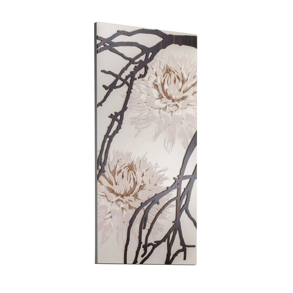 Picture Made with Laser with Dahlia Flower Made in Italy - Taka Viadurini