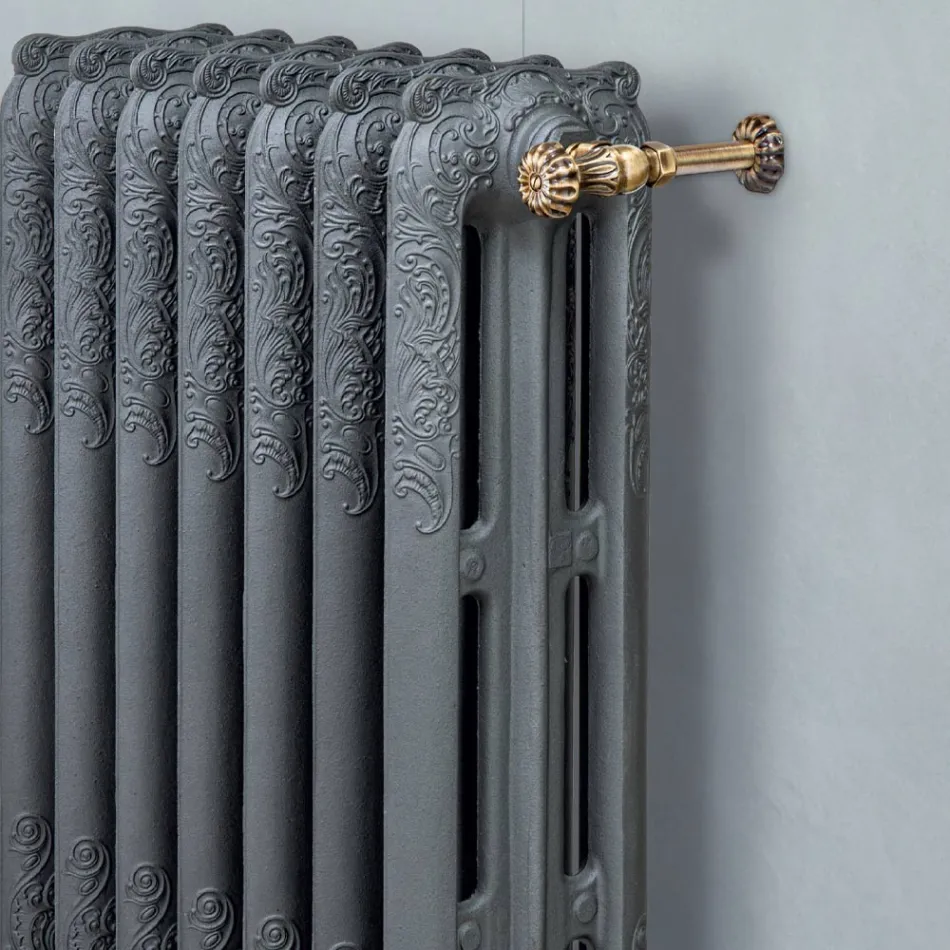 Hydraulic Cast Iron Radiator with 3 Columns Decorated - Vanillin Viadurini