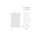 Hydraulic Cast Iron Radiator with 3 Decorated Columns - Vanillin Viadurini