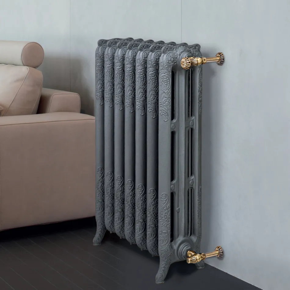 Hydraulic Cast Iron Radiator with 3 Columns Decorated - Vanillin Viadurini