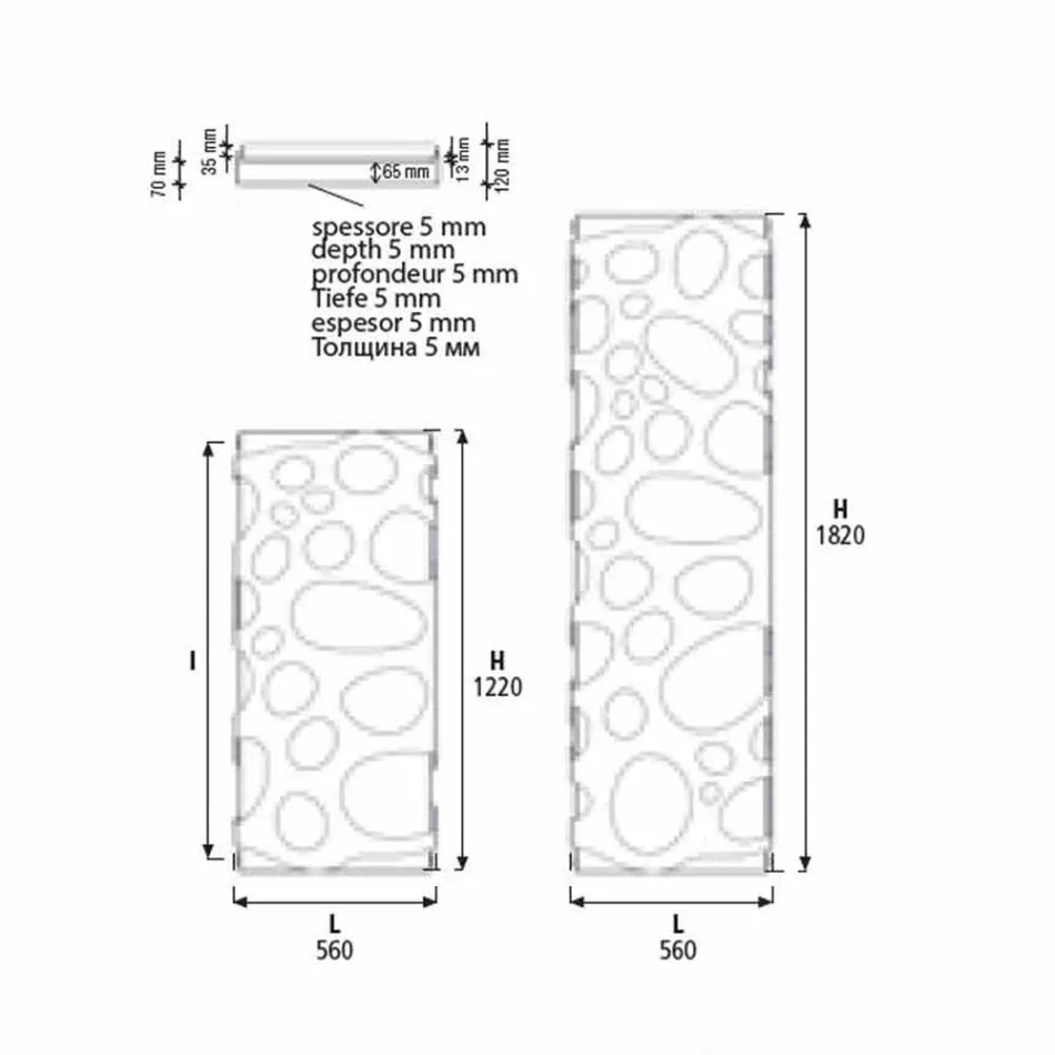 Modern Hydraulic Vertical Design Radiator up to 903 W - Scuba Viadurini