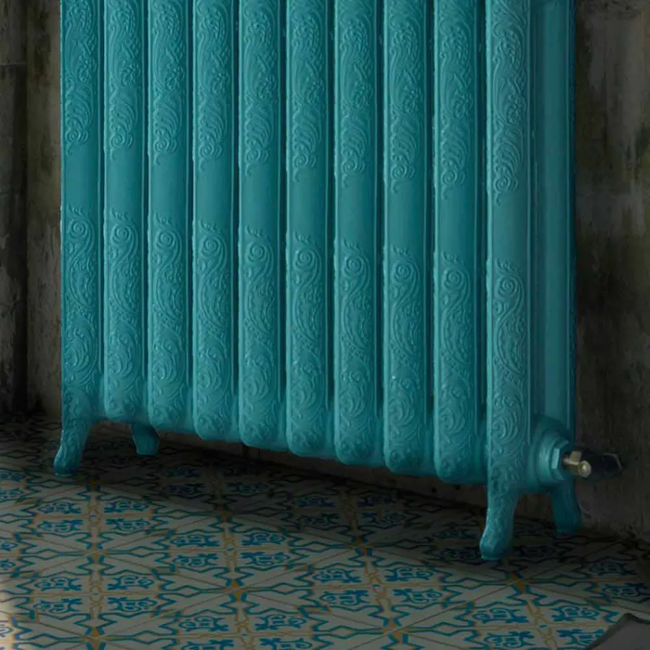 Cast iron hydraulic heat radiator decorated with Tiffany Scirocco H Viadurini