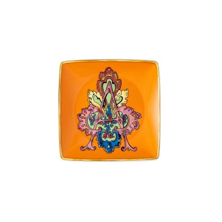 Rosenthal Versace Alphabet 6 Flat Square Porcelain Bowls - Alphabet Viadurini