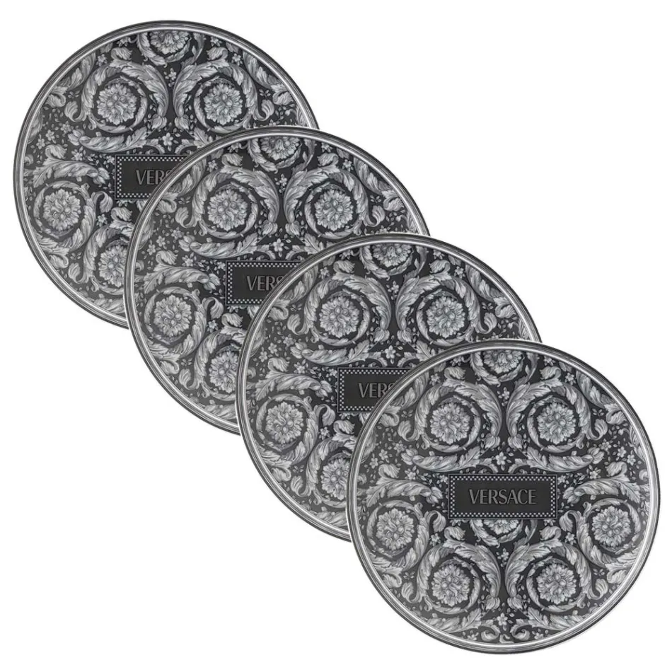 Rosenthal Versace Barocco 4 Dinner Plates Diameter 17 cm in Porcelain - Barocco Viadurini