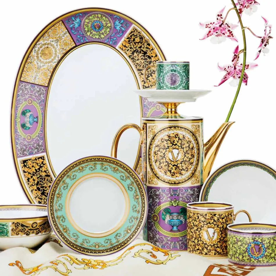 Rosenthal Versace Barocco Mosaic 4 Dinner Plates Diameter 17 cm - Mosaic Viadurini