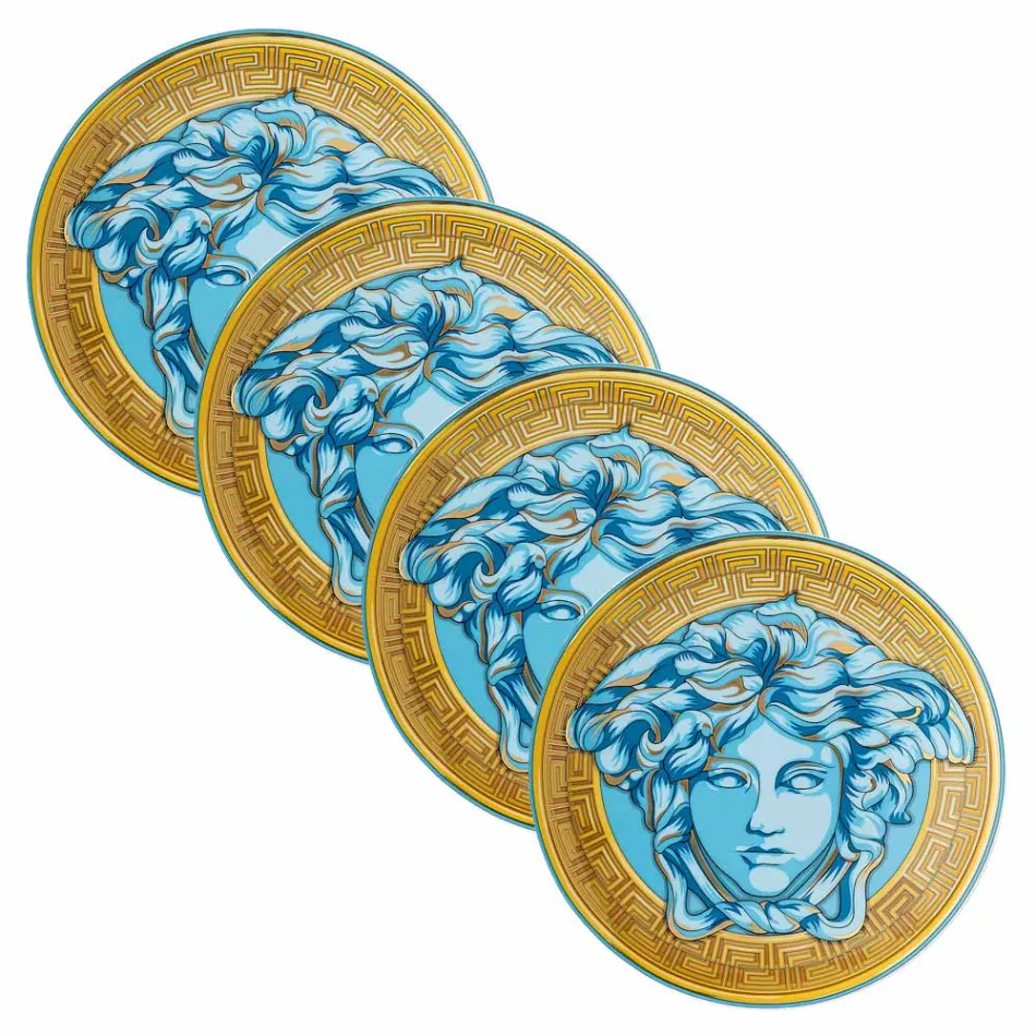 Rosenthal Versace Medusa Amplified 4 Dinner Plates Diameter 17 cm - Medusaamplifield Viadurini