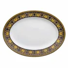 Rosenthal Versace Medusa Blue Oval 40cm dish of porcelain design Viadurini
