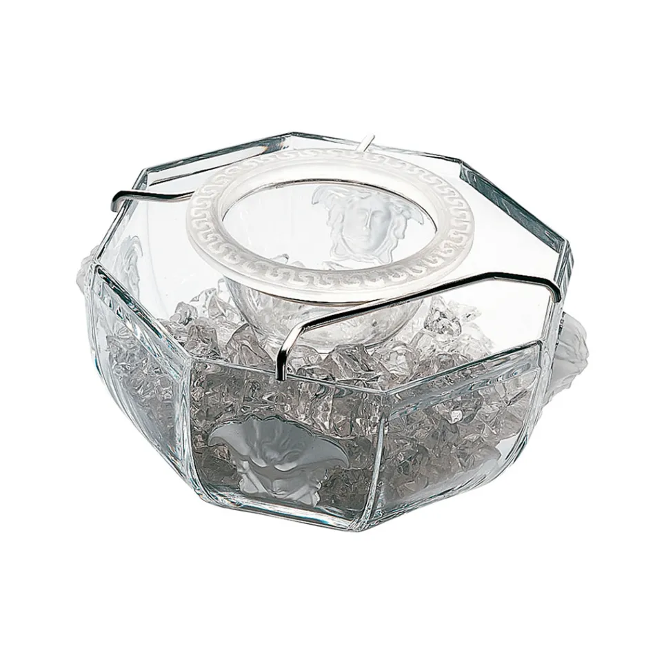 Rosenthal Versace Medusa Crystal Caviar Bowl in Crystal - Medusacrystal Viadurini