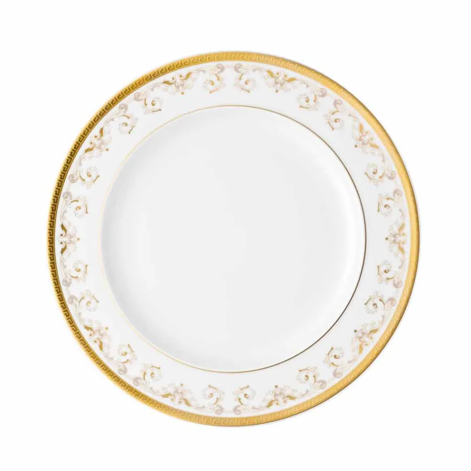 Rosenthal Versace Medusa Gala Gold Flat plate 27cm porcelain design Viadurini