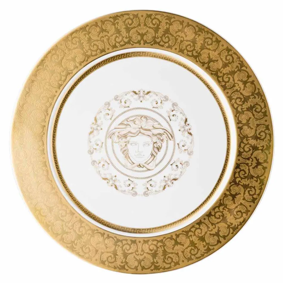 Rosenthal Versace Medusa Gala Gold Plate holder 33cm porcelain Viadurini