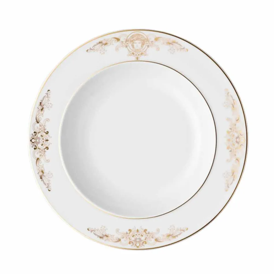 Rosenthal Versace Medusa Gala 22cm soup plate in porcelain design Viadurini
